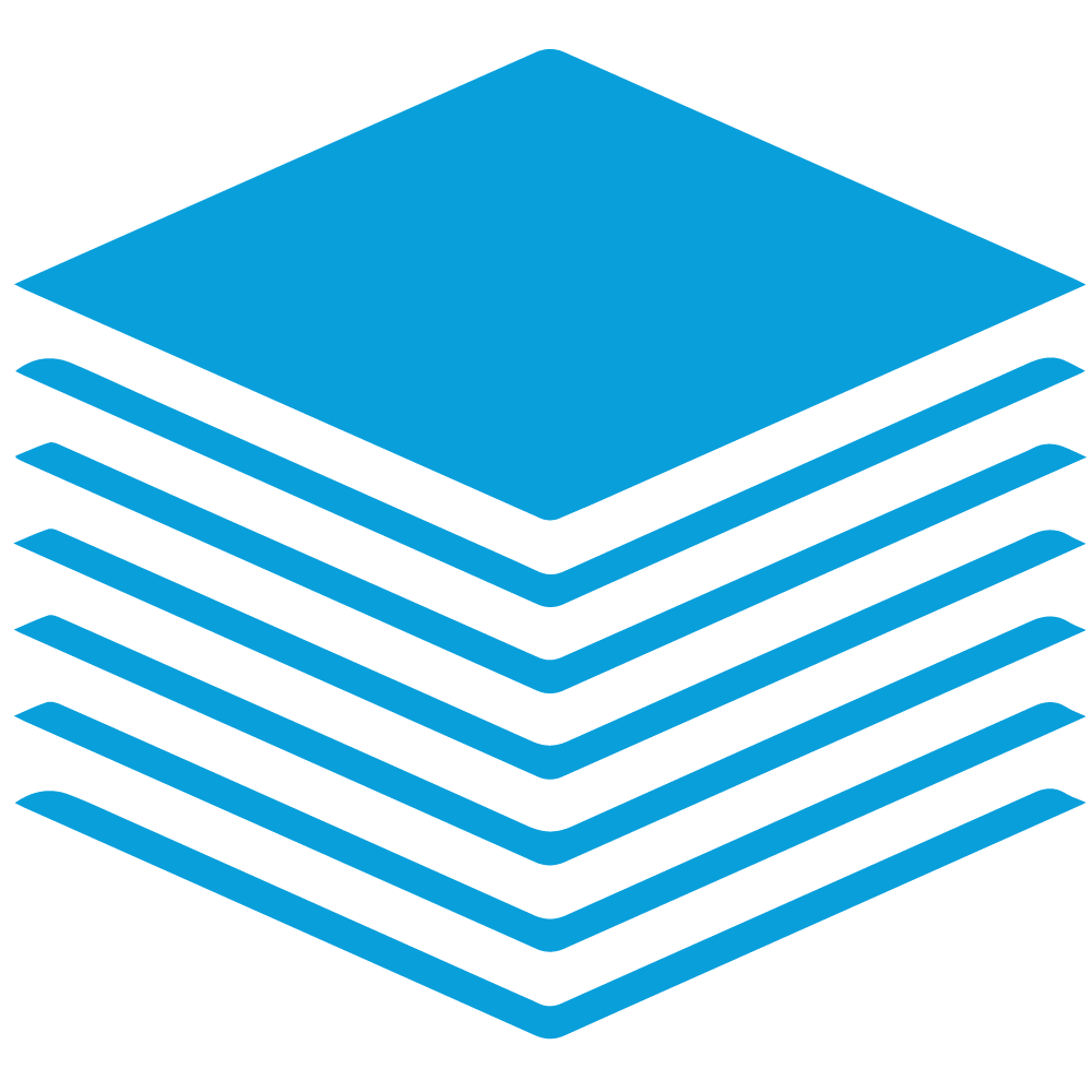 A stack of blue, overlapping rhombuses on a green background.