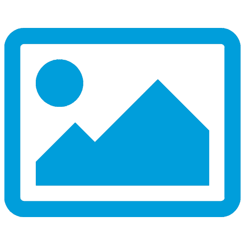 A blue icon depicts a landscape with mountains and a sun within a rectangular frame.