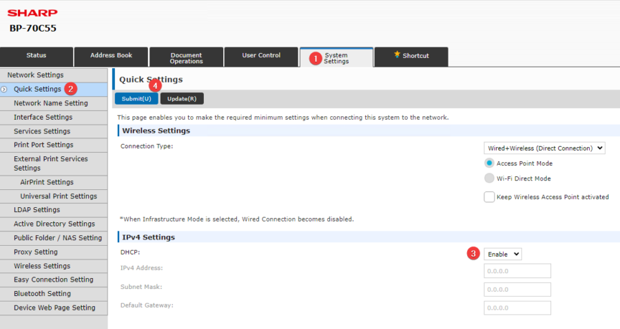 How to setup a Sharp on a new network | Novatech