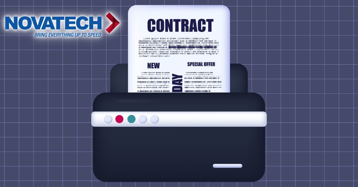 A printer is printing a document titled