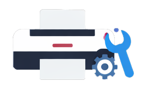 A stylized printer is