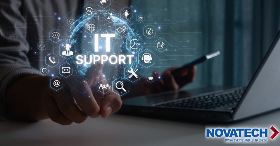 A person interacts with