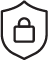 A shield containing a padlock