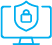 This icon represents digital security