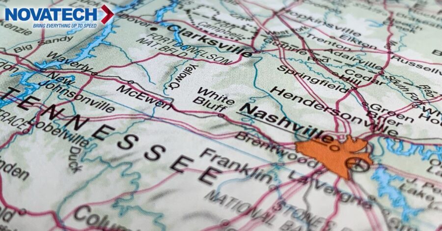 A map of Tennessee highlights cities like Nashville and Clarksville, with a 