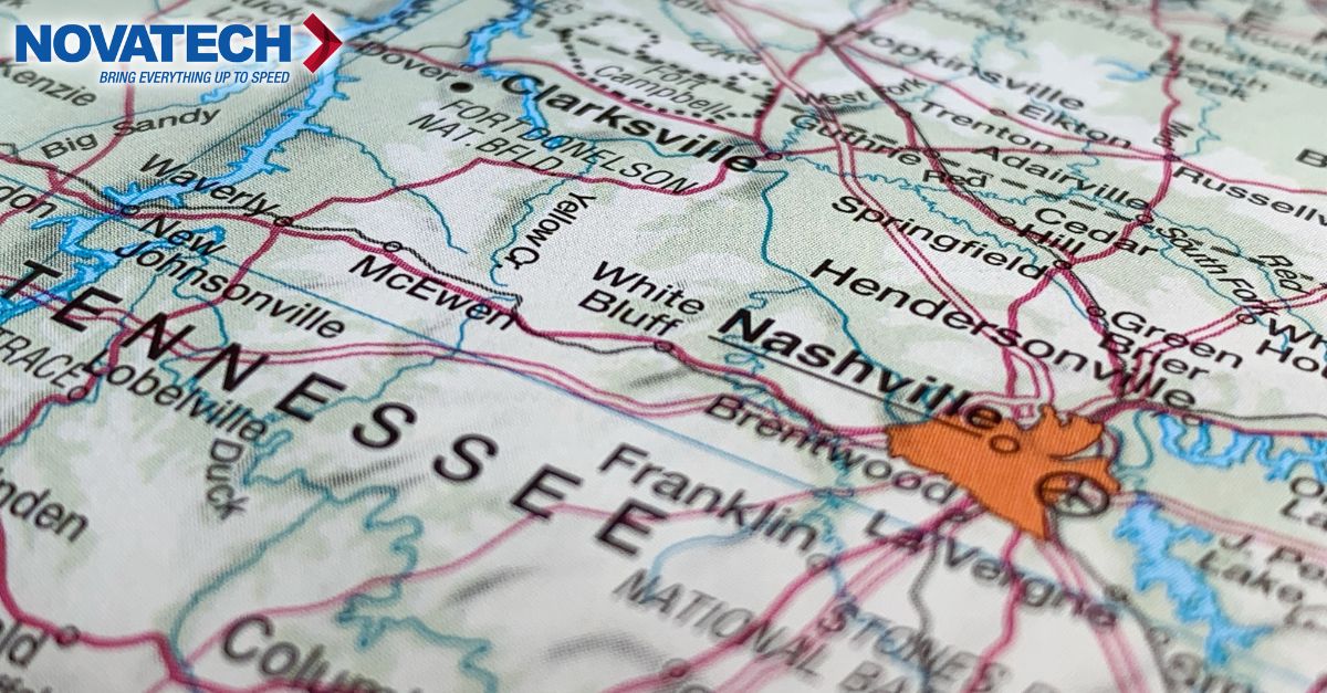 A map of Tennessee highlights cities like Nashville and Clarksville, with a 